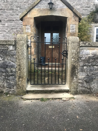 Ornate metal gate to a domestic property (by Derbyshire Dales Engineering)