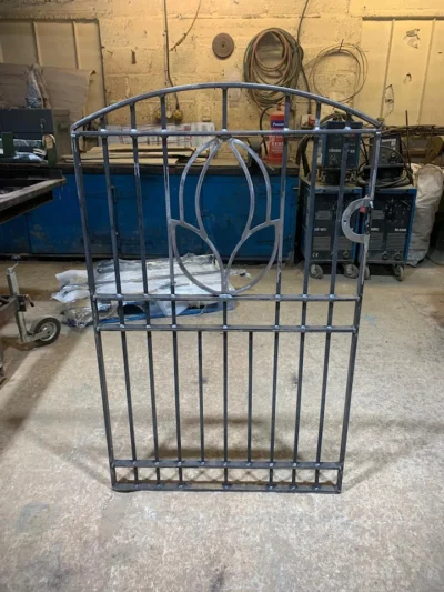 a bespoke iron gate being made in our workshop