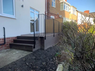 bespoke safety railings to the rear of a house