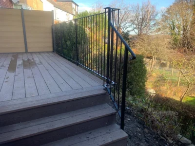 bespoke safety railings to the rear of a house [alt view]