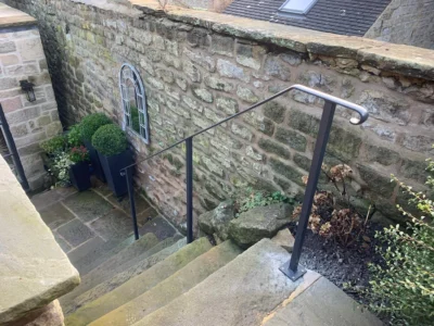 simple custom iron handrail (looking down)